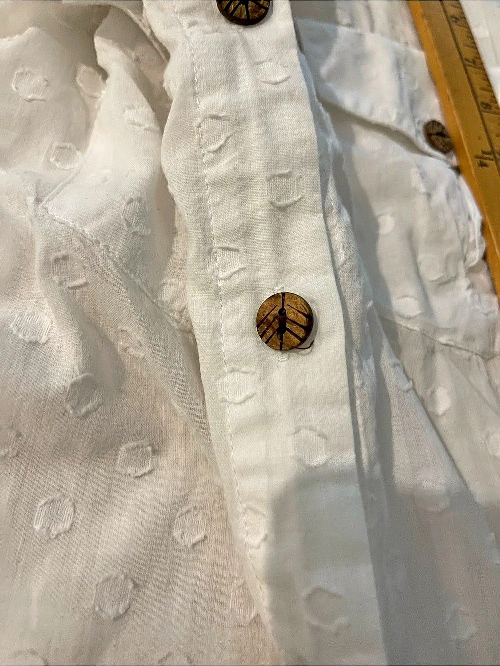 Dotti Cotton Polka Dot Button Down White Size 2X - Picture 7 of 9